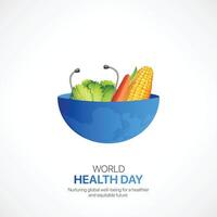 world health day. world health day creative ads design April 7. social media poster, , 3D illustration. vector