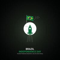 brazil independence day. brazil independence day creative ads design. social media post, , 3D illustration. vector