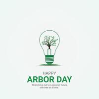 happy arbor day. arbor day creative ads design April 25. social media poster, , 3D illustration. vector