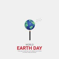 world earth day. earth day creative ads design April 22. social media poster, , 3D illustration. vector