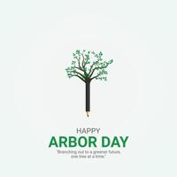 happy arbor day. arbor day creative ads design April 25. social media poster, , 3D illustration. vector