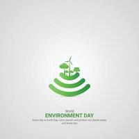 World environment day. World environment day creative ads. June 5 poster, banner illustration . 3D vector