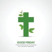 Good Friday. Good Friday creative ads design March 29. social media poster, , 3D illustration. vector