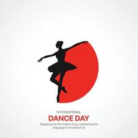 International Dance Day. Dance Day creative ads design April 29. social media poster, , 3D illustration. vector