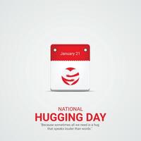 National Hugging Day, celebrated on January 21, creative design for social media ads vector