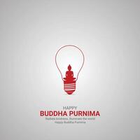 contento Buda purnima día. Buda purnima día creativo anuncios diseño mayo 23 , 3d ilustración. vector