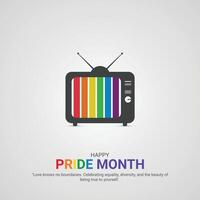 LGBT Pride Month day. LGBT Pride Month day creative ads design Jun 1, 3d illustration. vector