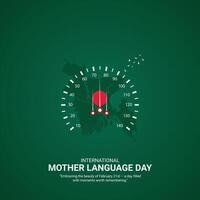 International Mother Language Day creative ads. 21 February Mother Language Day of Bangladesh. poster, banner illustration . 3D vector