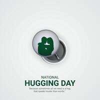 National Hugging Day, celebrated on January 21, creative design for social media ads vector