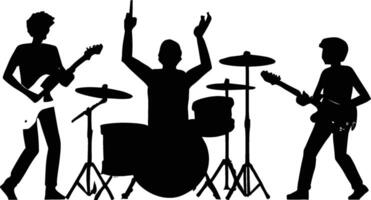 Set of silhouettes of musicians on a white background. illustration vector