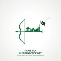pakistan independence day. pakistan independence day creative ads design. post, , 3D illustration. vector