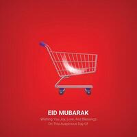 Eid Mubarak. Eid Mubarak creative ads design. social media poster, , 3D illustration. vector