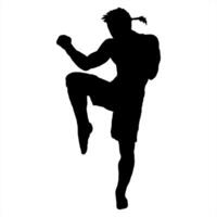 muay thai logo icon silhouette vector