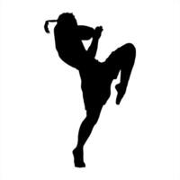 muay thai logo icon silhouette vector