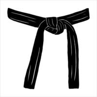 negro cinturón kárate taekwondo jiu-jitsu judo vector