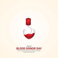 World Blood Donor Day. world Blood Donor Day creative ads design june 14. , illustration, 3d vector