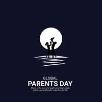 global parent's day. parent's day creative ads design Jun 1 . social media poster, , 3D illustration. vector