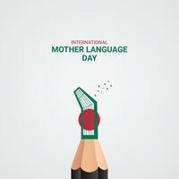 internacional madre idioma día creativo anuncios 21 febrero madre idioma día de bangladesh póster, bandera ilustración . 3d vector