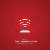 World Telecommunication day. World Telecommunication day creative ads design. social media post, , 3D illustration. vector