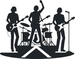 Set of silhouettes of musicians on a white background. illustration vector