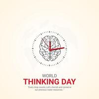 World Thinking Day. World Thinking Day creative ads design Feb 22 . social media poster, , 3D illustration. vector