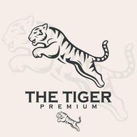 Tiger Animal logo mascot cartoon illustrations vector