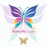 logo ilustración mariposa degradado vistoso estilo vector