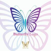 logo ilustración mariposa degradado vistoso estilo vector