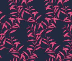 Elegance abstract seamless intertwined burgundy branches leaves pattern. hand drawn. Artistic, creative leaf stems dark print. vector