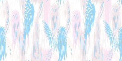 Pastel artistic oil dynamic brush strokes texture seamless pattern. Blue splashes of paint on a light background. Abstract geometric print with stains, drops, spots vertical lines patterned. Collage vector