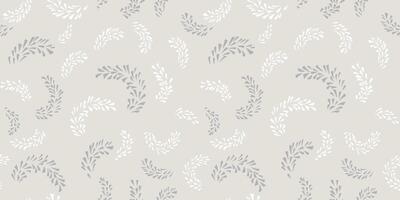Monochrome light seamless pattern with abstract branches in tiny shapes drops, spots, dots. hand draw sketch. Simple minimalist background patterned. vector