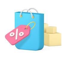 Shopping sale discount special offer order delivery commercial service 3d icon realistic vector