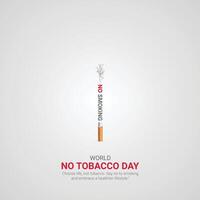 mundo sin tabaco día. mundo sin tabaco día creativo anuncios diseño mmay 31 , 3d ilustración. vector