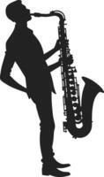 Set of silhouettes of musicians on a white background. illustration vector