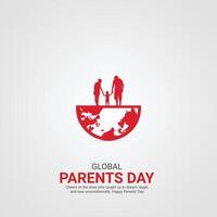 global parent's day. parent's day creative ads design Jun 1 . social media poster, , 3D illustration. vector