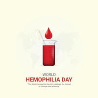 world hemophilia day. world hemophilia day creative ads design April 17. social media poster, , 3D illustration. vector