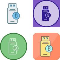 Bitcoin Usb Device Icon Design vector