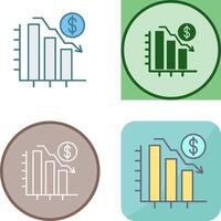 Chart Down Icon Design vector