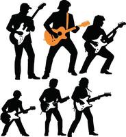 Set of silhouettes of musicians on a white background. illustration vector