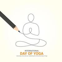 internacional yoga día, internacional yoga día creativo anuncios diseño jun 2, , arte, ilustración, 3d, vector