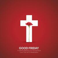 Good Friday. Good Friday creative ads design March 29. social media poster, , 3D illustration. vector