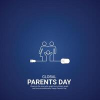 global parent's day. parent's day creative ads design Jun 1 . social media poster, , 3D illustration. vector