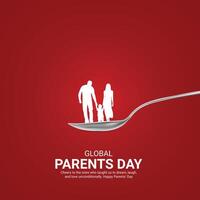 global padres día. padres día creativo anuncios diseño jun 1 . social medios de comunicación póster, , 3d ilustración. vector