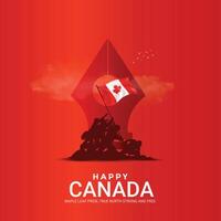 Happy Canada day. Canada independence day creative ads 1 July. 3d illustration vector