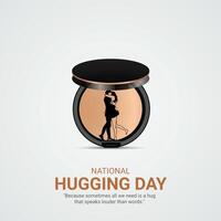 nacional abrazando día, celebrado en enero 21, creativo diseño para social medios de comunicación anuncios vector