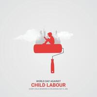 World day against Child labour. Child labour creative ads design 12 June. , 3D illustration. vector