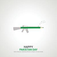 Pakistán resolución día. Pakistán resolución día creativo anuncios diseño. correo, , 3d ilustración. vector