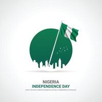 nigeria independence day. nigeria independence day creative ads design. social media post, , 3D illustration. vector