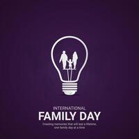 internacional familia día. internacional familia día creativo anuncios diseño. social medios de comunicación correo, , 3d ilustración. vector