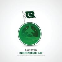 pakistan independence day. pakistan independence day creative ads design. post, , 3D illustration. vector